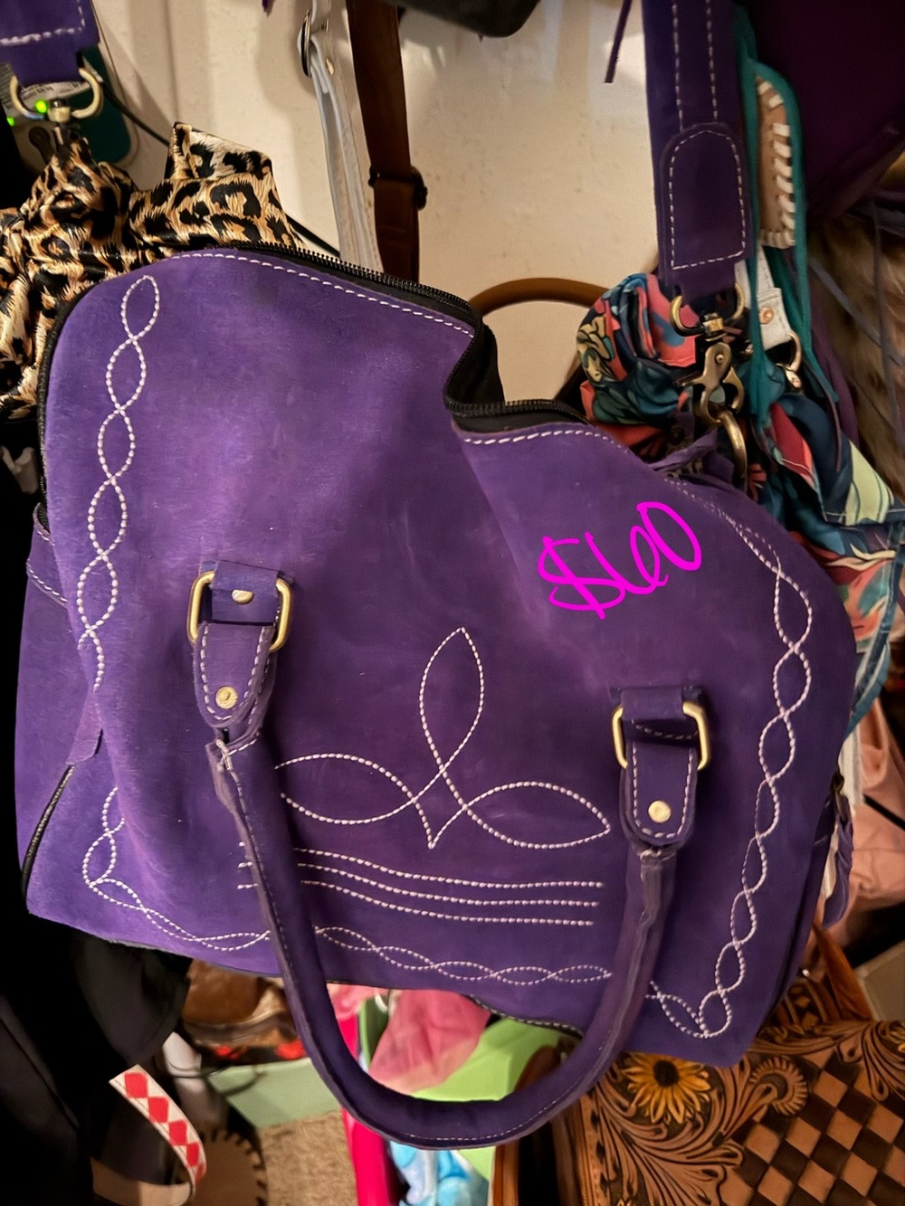 Purple soft sided Women’s speedy Bag with bootstitch